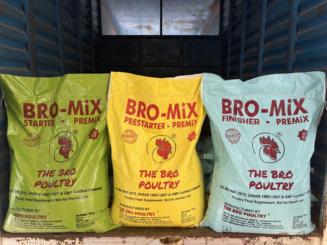 BRO MIX Starter, Prestarter aur Finisher premix ke 25 kg bags – The Bro Poultry